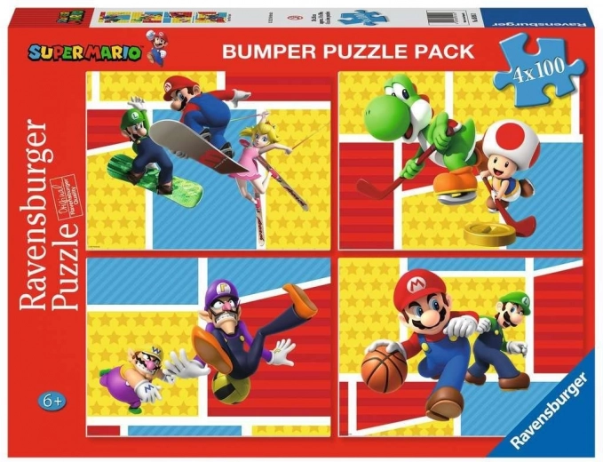Puzzle 4×100 pieces Super Mario