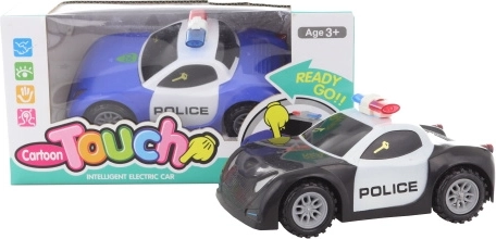 Plastic battery-powered police car with sound in a box - 1 piece