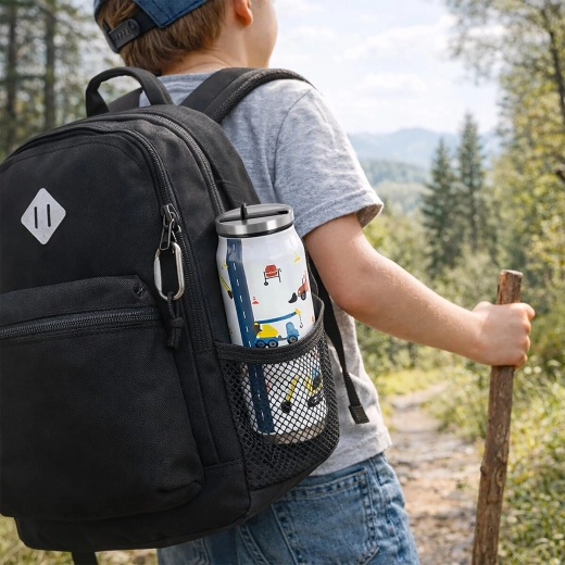 Kompakte „Dosen“-Form für Rucksack und Flaschenhalter