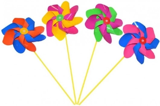 Kleurige plastic windmolen 20 cm