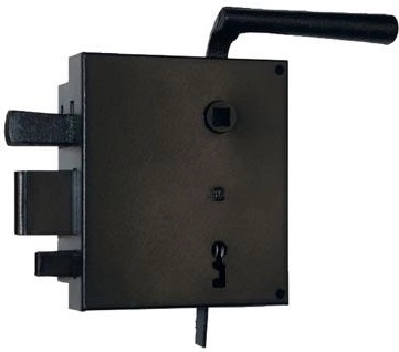 Elzett Myšák L surface-mounted door lock, black