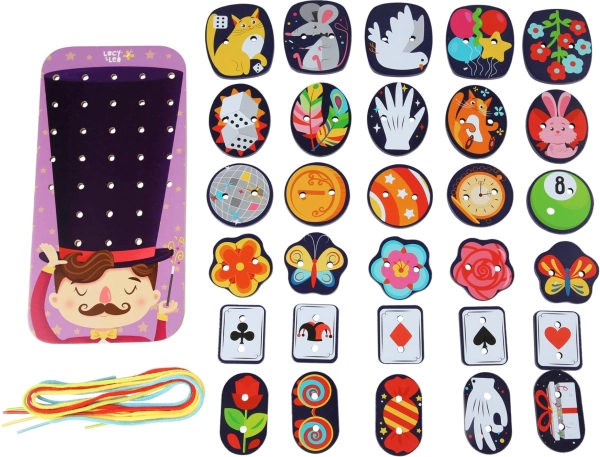 Lucy & Leo magical wooden lacing set