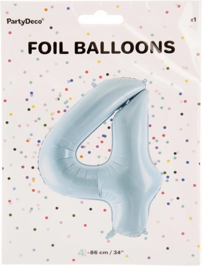 Ballon en aluminium chiffre 4 bleu 86 cm
