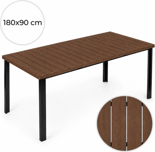 Tuintafel MultiGarden 180 × 90 cm met blad in houtdecor (bruin)