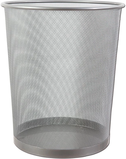 Metall-Abfalleimer, silber, 13 l