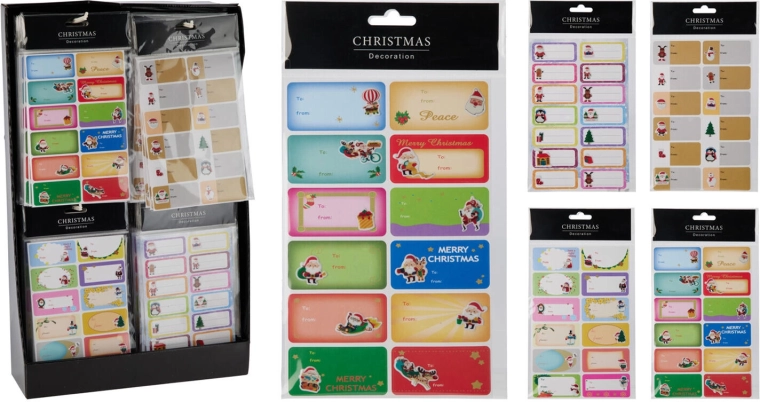 Selbstklebende Weihnachts-Namensetiketten – Motivmix