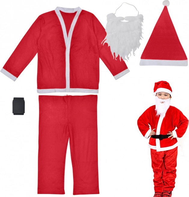 Christmas Santa costume for boys with hat and beard