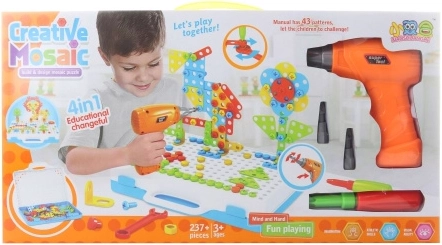 Screw-in building set with drill – 237 pieces