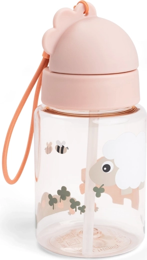 Gourde Done by Deer avec paille Tiny farm rose 280 ml