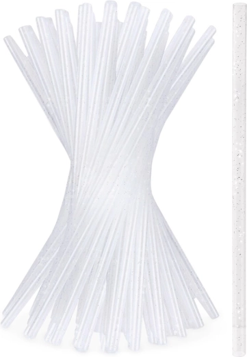 Set glinsterende herbruikbare rietjes 22 cm – 50 stuks