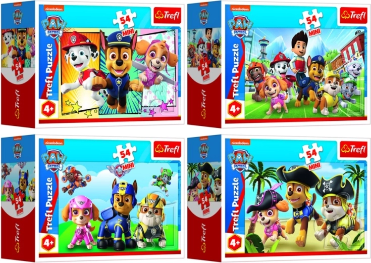 Minipuzzel Paw Patrol - 54 stukjes, 4 soorten