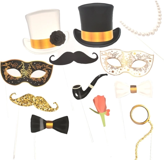 Set d’accessoires de fête pour photobooth – 12 pièces
