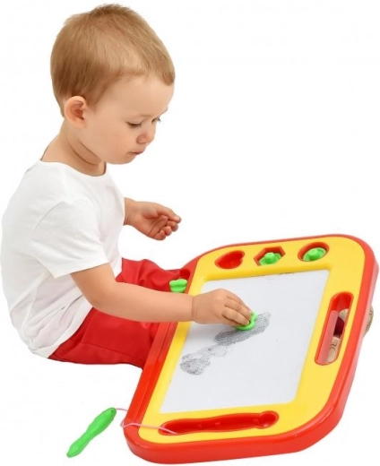 Magnetic drawing board with magnetic pen and stamps