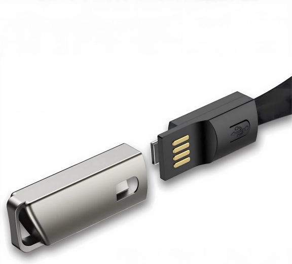 Kabel-hanger en -lanyard USB‑C naar USB‑A voor snel opladen en gegevensoverdracht