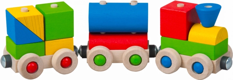 Detoa train en bois joyeux avec wagons magnétiques