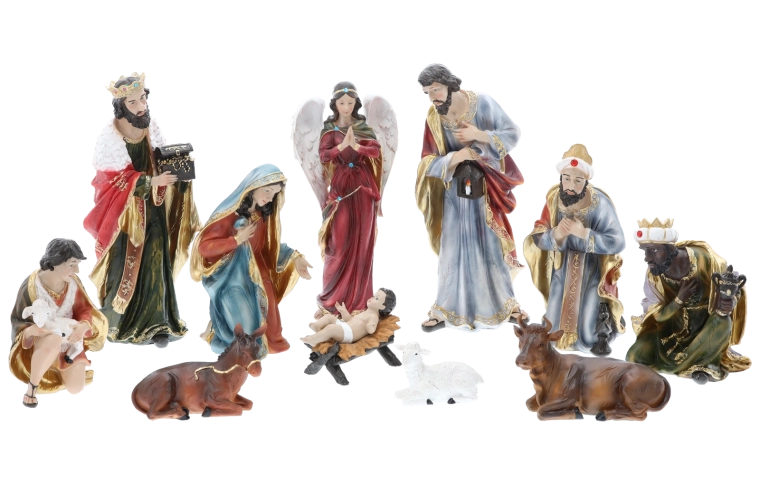 Scène de crèche complète dans un seul ensemble