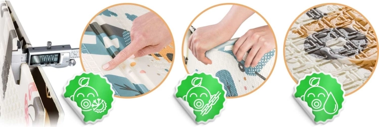 Épaisseur de 1 cm pour amortir les chutes et des pas assurés