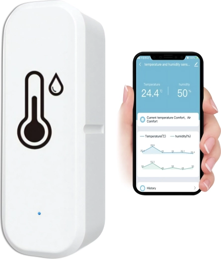 Thermomètre et hygromètre WiFi intelligent Tuya Smart (Alexa et Google Assistant) - 1 pièce