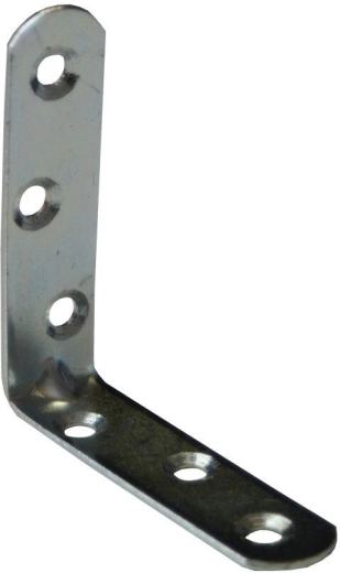 Équerre avec nervure 80 × 18 × 2 mm, zinc blanc