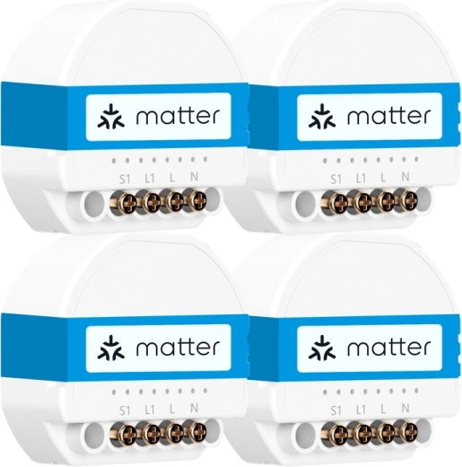 Interrupteur Wi‑Fi intelligent encastrable Meross avec Matter (lot de 4 pcs)