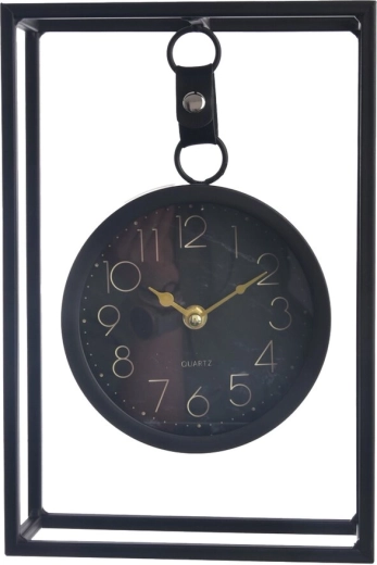 Black metal table clock 31 cm