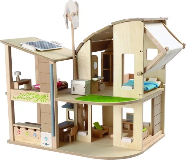PlanToys eco dollhouse with furniture