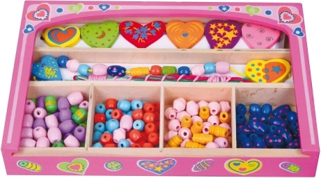Set créatif de perles en bois pour enfants 3+