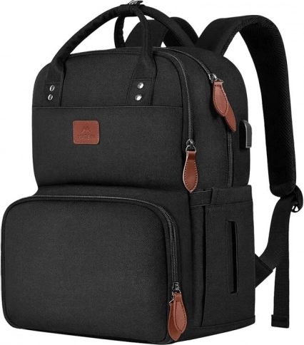 Sac à dos pour ordinateur portable Matein avec port USB 15,6'' noir