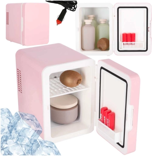 Rosa tragbare 4-l-Reise-Minibar mit Kühl- und Warmhaltefunktion