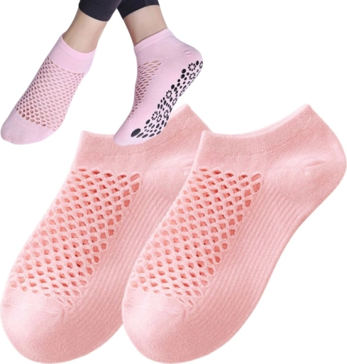 Chaussettes de yoga antidérapantes en coton, respirantes, taille 36–40