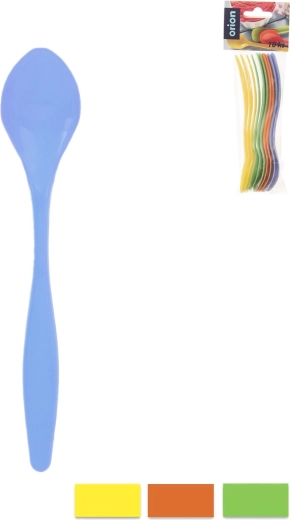 Dessertlepels van UH-plastic, kleurenmix, 10 stuks