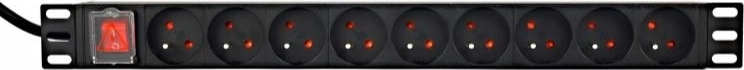 Rack PDU-stroomverdeler 9x FR 1U 16A met kabel 2 m