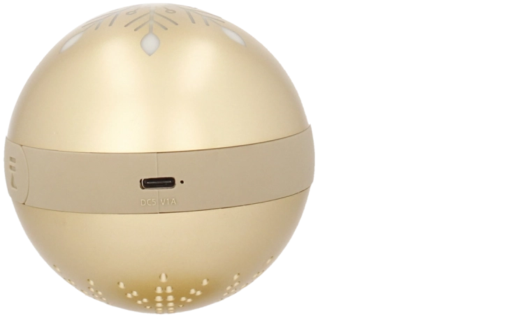 Christmas tree ornament with Bluetooth speaker, gold, 8.5 × 8.5 × 9.5 cm - 1 piece