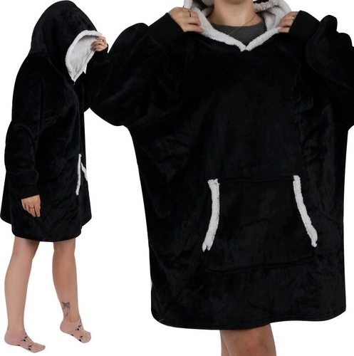 Sweat couverture XXL à capuche – noir
