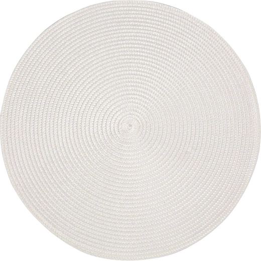 Weißes rundes Tischset aus PP-„Stroh“ 38 cm