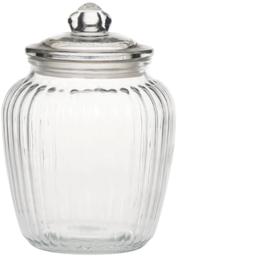 Geribbelde glazen inmaakpot 1,7 l
