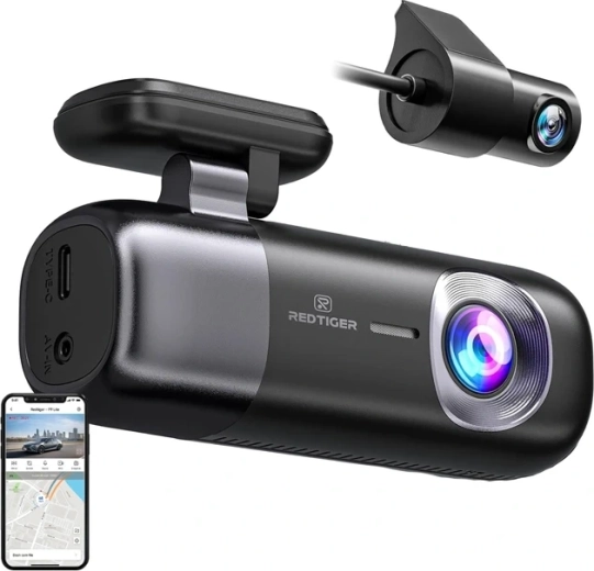 Dashcam REDTIGER F9 WiFi 4K + 1080p