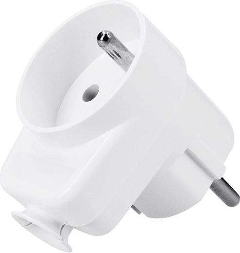 Solight haakse stekker met doorluscontactdoos IP20 wit - 1 stuk