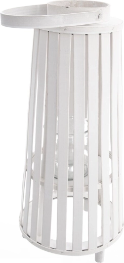 Bougeoir en osier blanc 23 × 23 × 49 cm