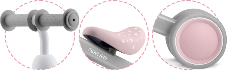 Comfortable saddle and secure grip