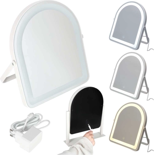 LED cosmetic makeup mirror with touch control 12 V white - 1 pc