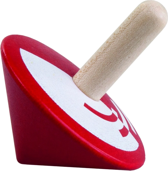 Wooden Spinning Top Red