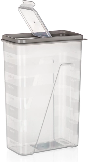 Praktischer Klappdeckel für komfortables Ausgießen