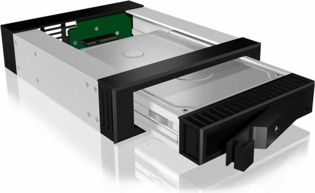 Baie hotswap 5,25'' pour disques 3,5''/2,5'' HDD/SSD SATA/SAS