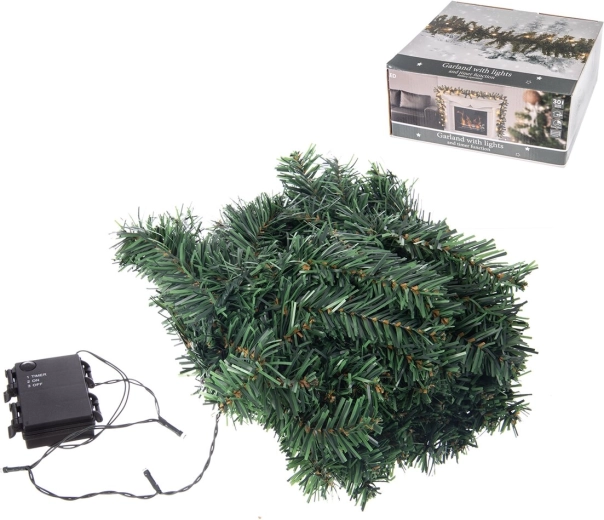 Green LED Light Garland with Timer 270 cm (30 LEDs)