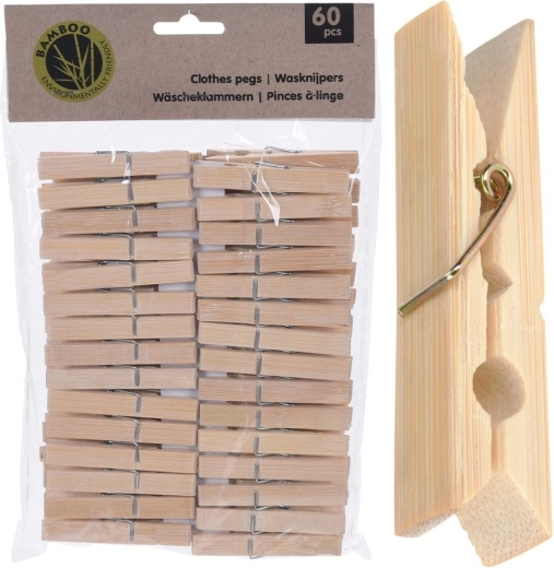 Houten wasknijpers 60 stuks