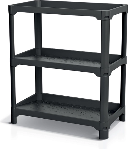 Étagère à chaussures NUBBY RACK, noir recyclé - 1 pièce