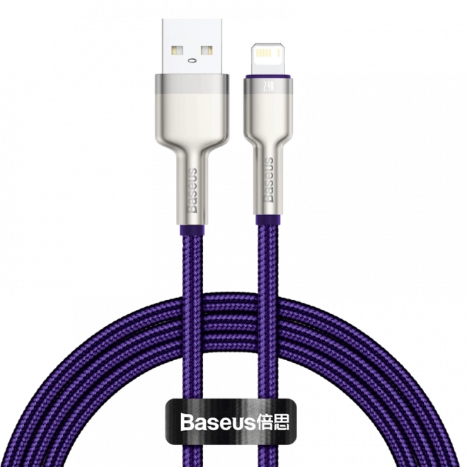 Baseus Cafule geflochtenes USB–Lightning-Kabel 1 m, 2,4 A, violett