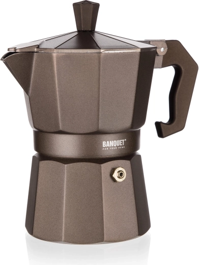 BANQUET CAMPI Moka Pot for 6 cups, dark brown