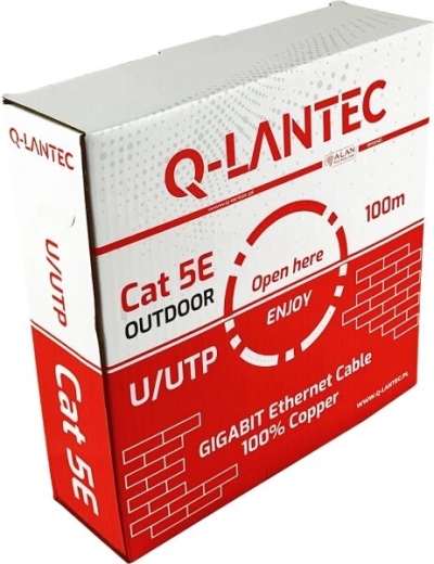 Datakabel voor buitengebruik Q-LANTEC U/UTP categorie 5e PE 100 m